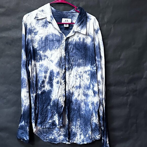 Armani Exchange A/X Shirt Tie Dye Size XL Cotton Dress Button Down Long Sleeve - Picture 1 of 8